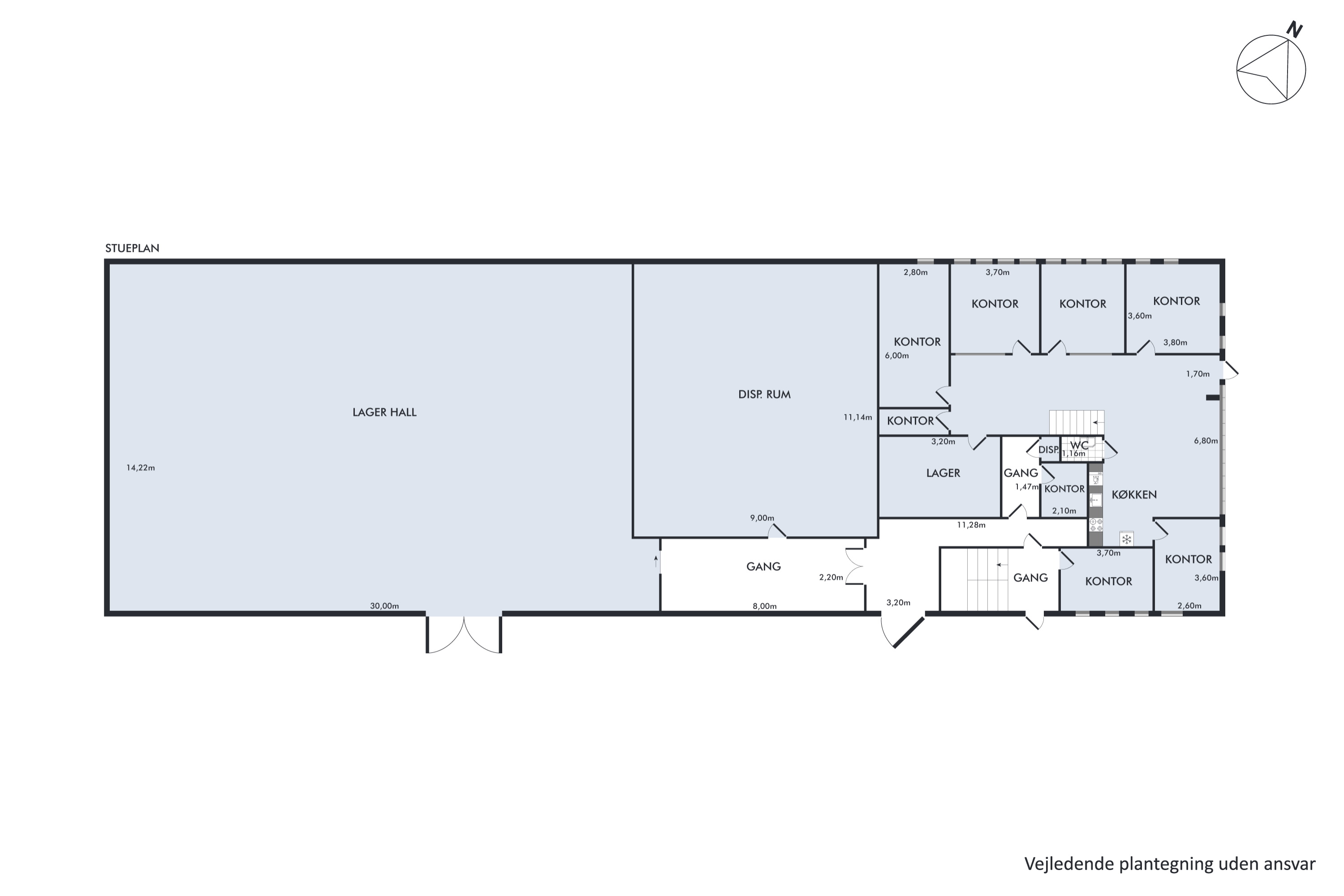 Fleksibelt kontorlejemål på 250 m² i Kokkedal Industripark - View 2